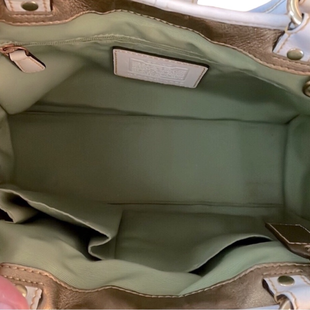 Coach Limited Edition Leafy Lady Bug Boxy Straw / Burlap & Leather Bag Host Pick - Picture 10 of 13